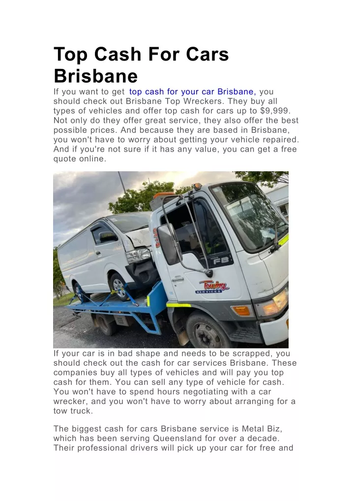 top cash for cars brisbane if you want
