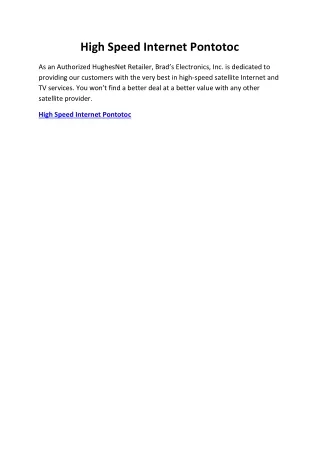 high speed internet pontotoc