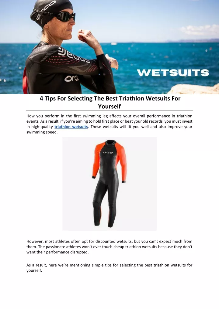 4 tips for selecting the best triathlon wetsuits