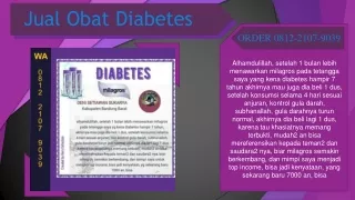MANTUL! WA 0812-2107-9039, Pengobatan Diabetes Tanpa Suntik Insulin Milagros