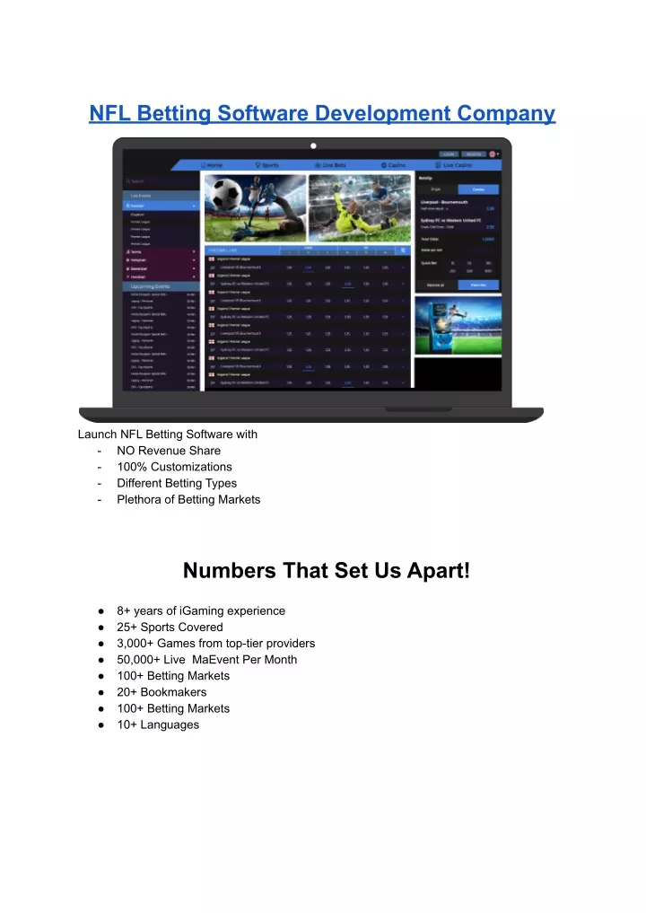 nfl betting software development company