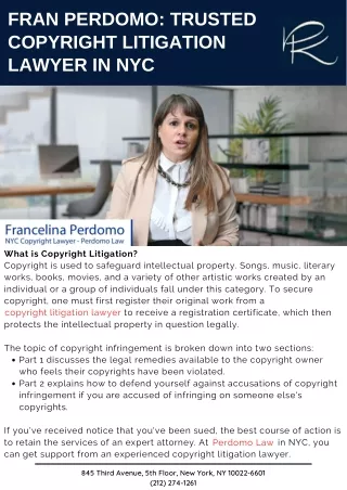 Fran Perdomo: Trusted Copyright Litigation Lawyer in NYC
