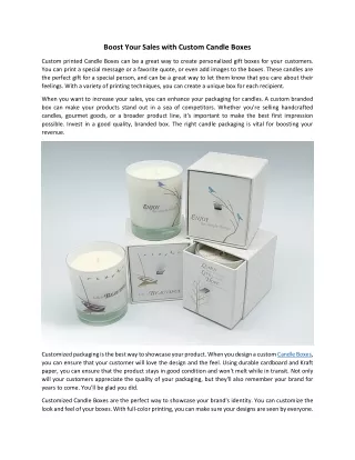 Boost Your Sales with Custom Candle Boxes
