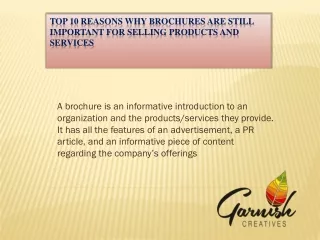 Top 10 Reasons Why Brochures Are Still Important for selling products and services