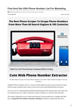 find and get usa phone number list for marketing