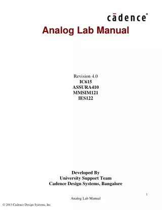 analog lab manual revision 4 0 ic615 assura410