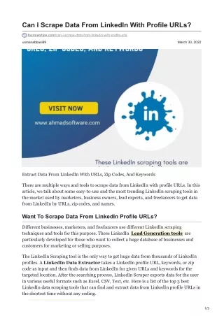 can i scrape data from linkedin with profile urls