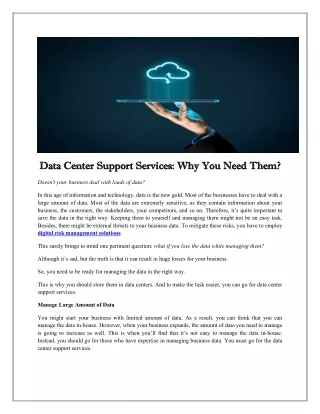 data center support services why you need them
