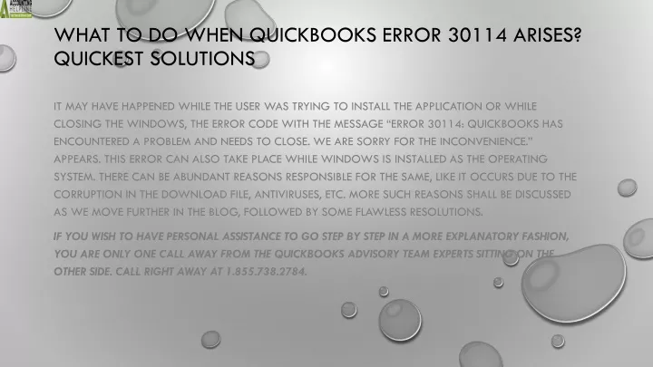 what to do when quickbooks error 30114 arises quickest solutions