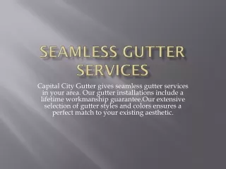 Seamless Gutter Services