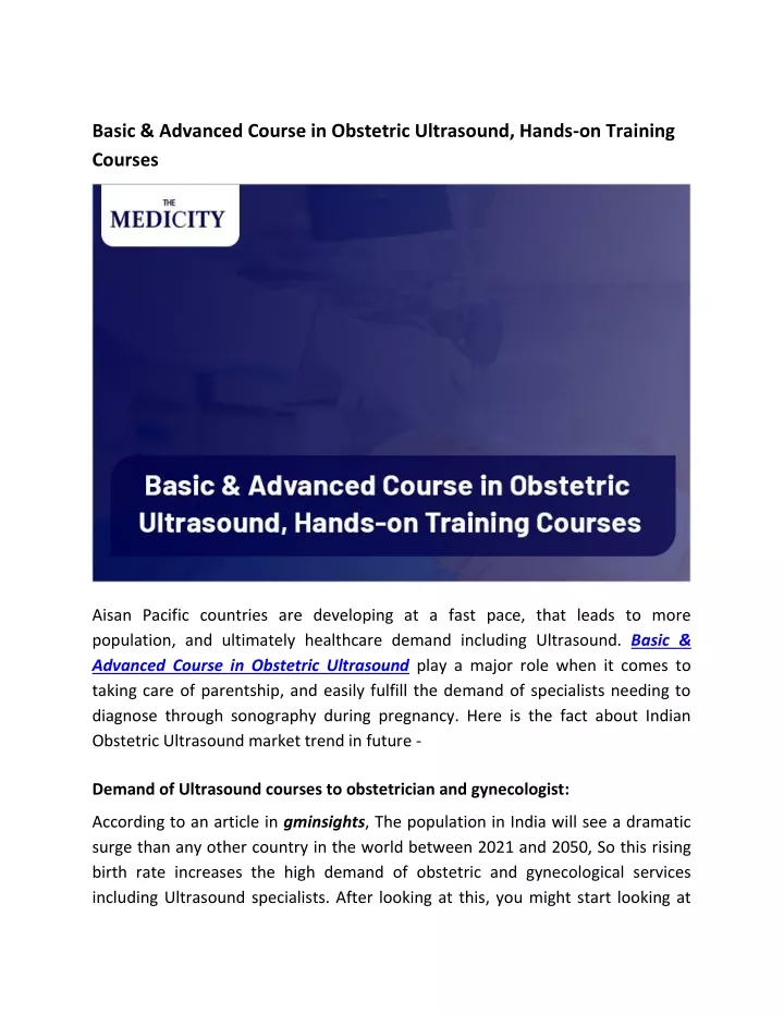 basic advanced course in obstetric ultrasound