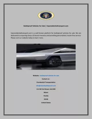 bulletproof vehicles for sale