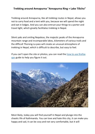 trekking around annapurna annapurna ring lake