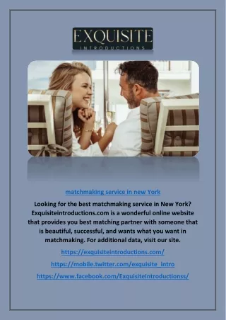 Matchmaking Service In New York | Exquisiteintroductions.com