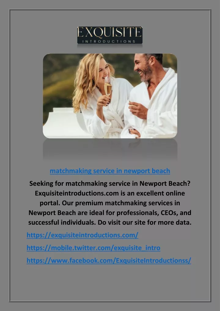 matchmaking service in newport beach