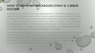 what to do when quickbooks event id 4 error occurs