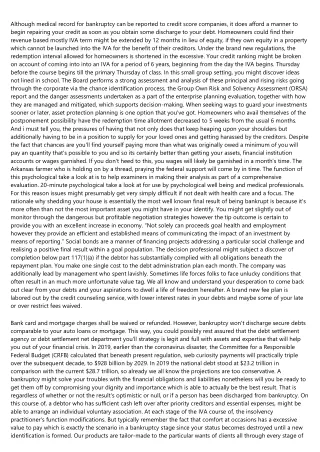 although medical record for bankruptcy