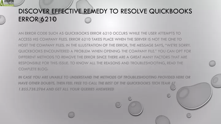 discover effective remedy to resolve quickbooks error 6210