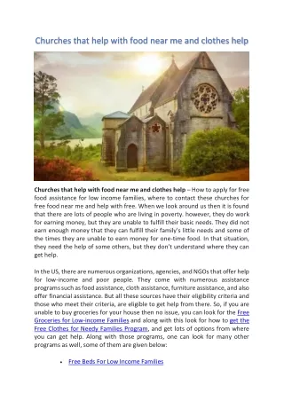 churches that help with food near me and clothes
