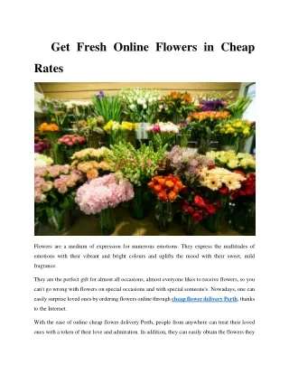 Get Fresh Online Flowers in Cheap Rates