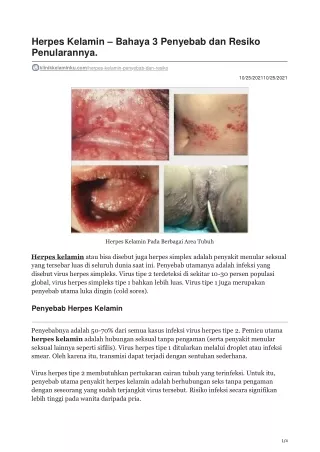 Herpes Kelamin  Bahaya 3 Penyebab dan Resiko Penularannya