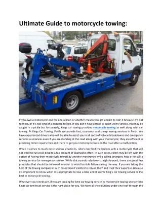 ultimate guide to motorcycle towing