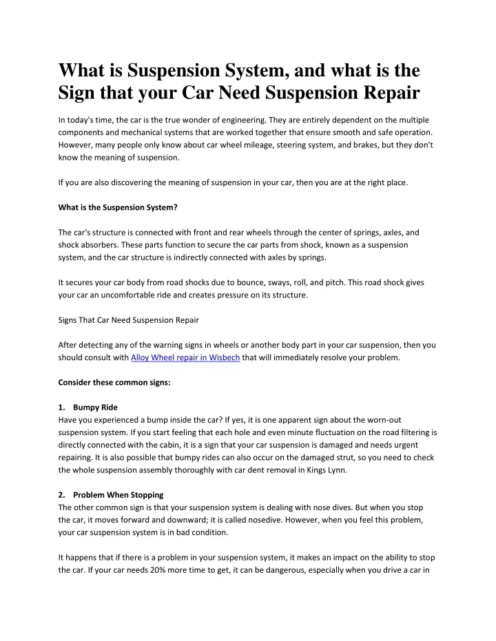 what is suspension system and what is the sign