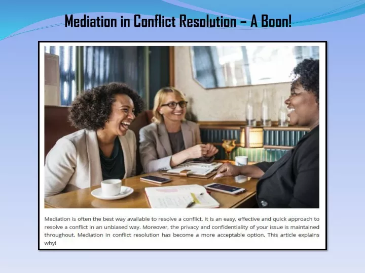 mediation in conflict resolution a boon