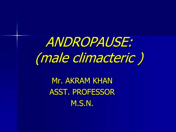 andropause male climacteric