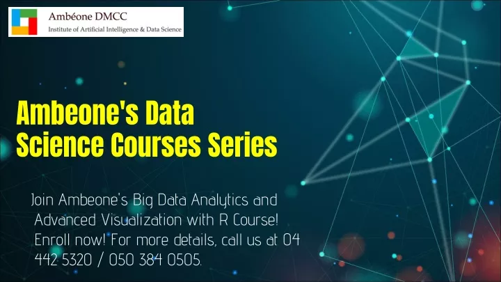 ambeone s data science courses series