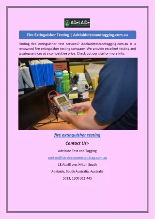 fire extinguisher testing adelaidetestandtagging