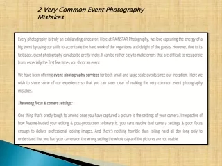 2 very common event photography mistakes