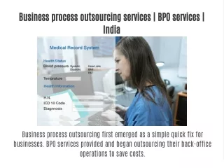 Business process outsourcing services | BPO services | India