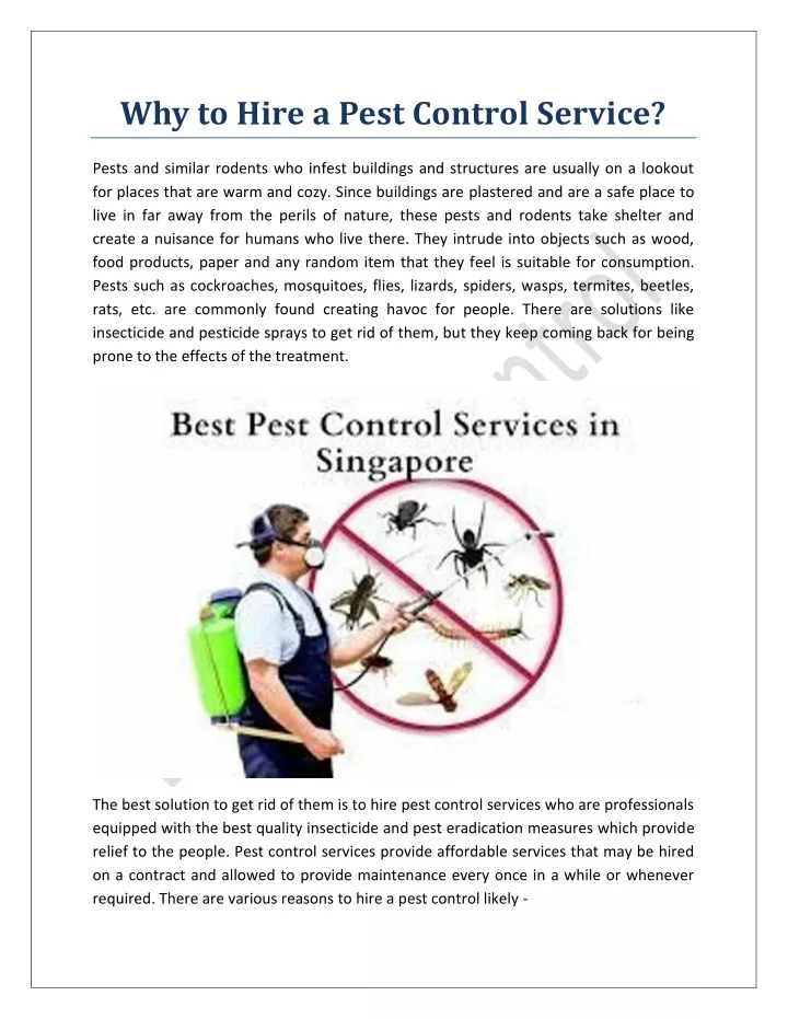 Ppt Why To Hire A Pest Control Service Powerpoint Presentation Free Download Id11245863 5358