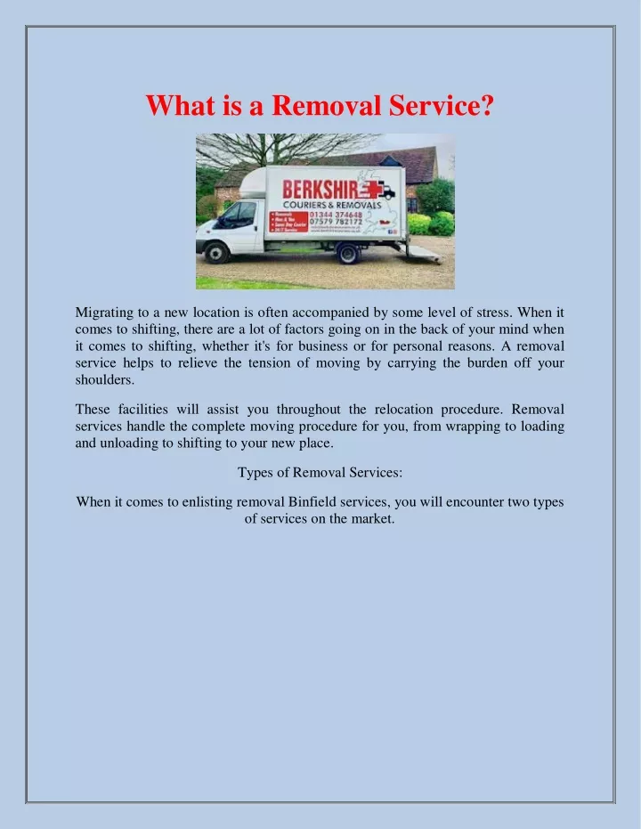 what is a removal service