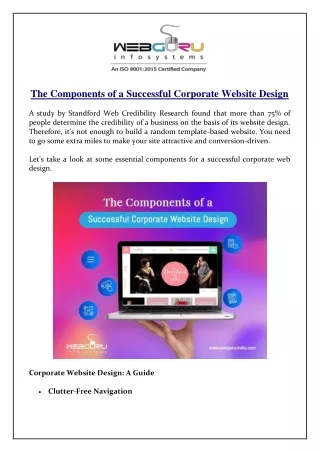 the components of a successful corporate website