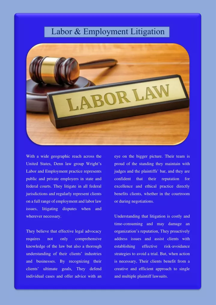 labor employment litigation