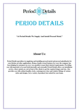 History Of Pressed Metal Ceiling Since Introduction