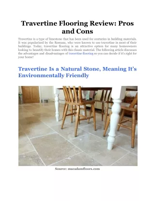 travertine flooring review pros and cons