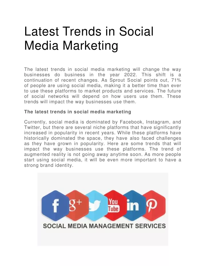 latest trends in social media marketing