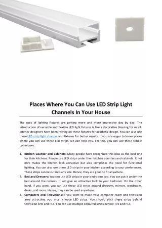places where you can use led strip light channels