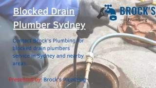 Sydney Blocked Drain Plumbers - Brocks Plumbing