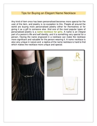 tips for buying an elegant name necklace