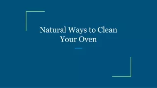 natural ways to clean your oven