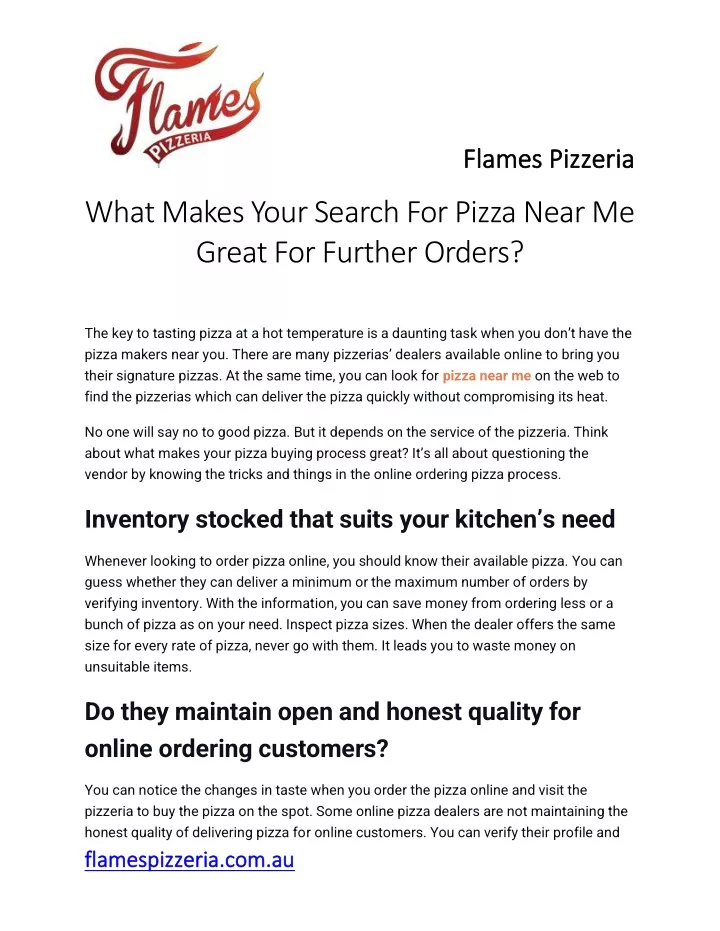 flames pizzeria