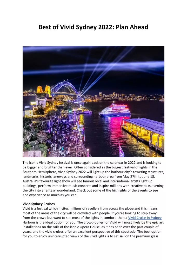 best of vivid sydney 2022 plan ahead