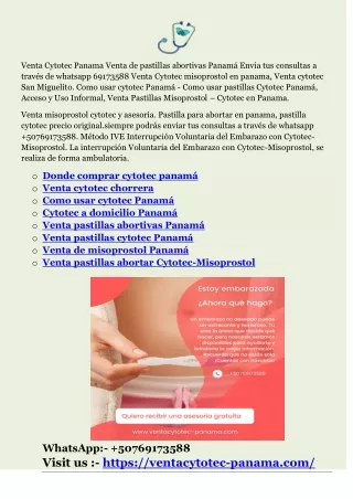 Como usar cytotec Panamá