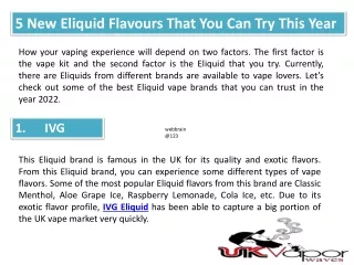5 new eliquid flavours that you can try this year