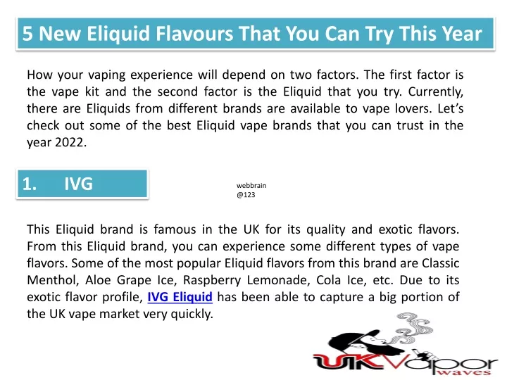 5 new eliquid flavours that you can try this year