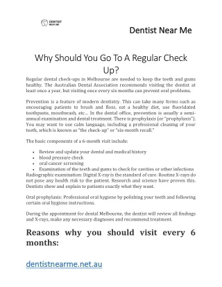 Why Should You Go To A Regular Check Up